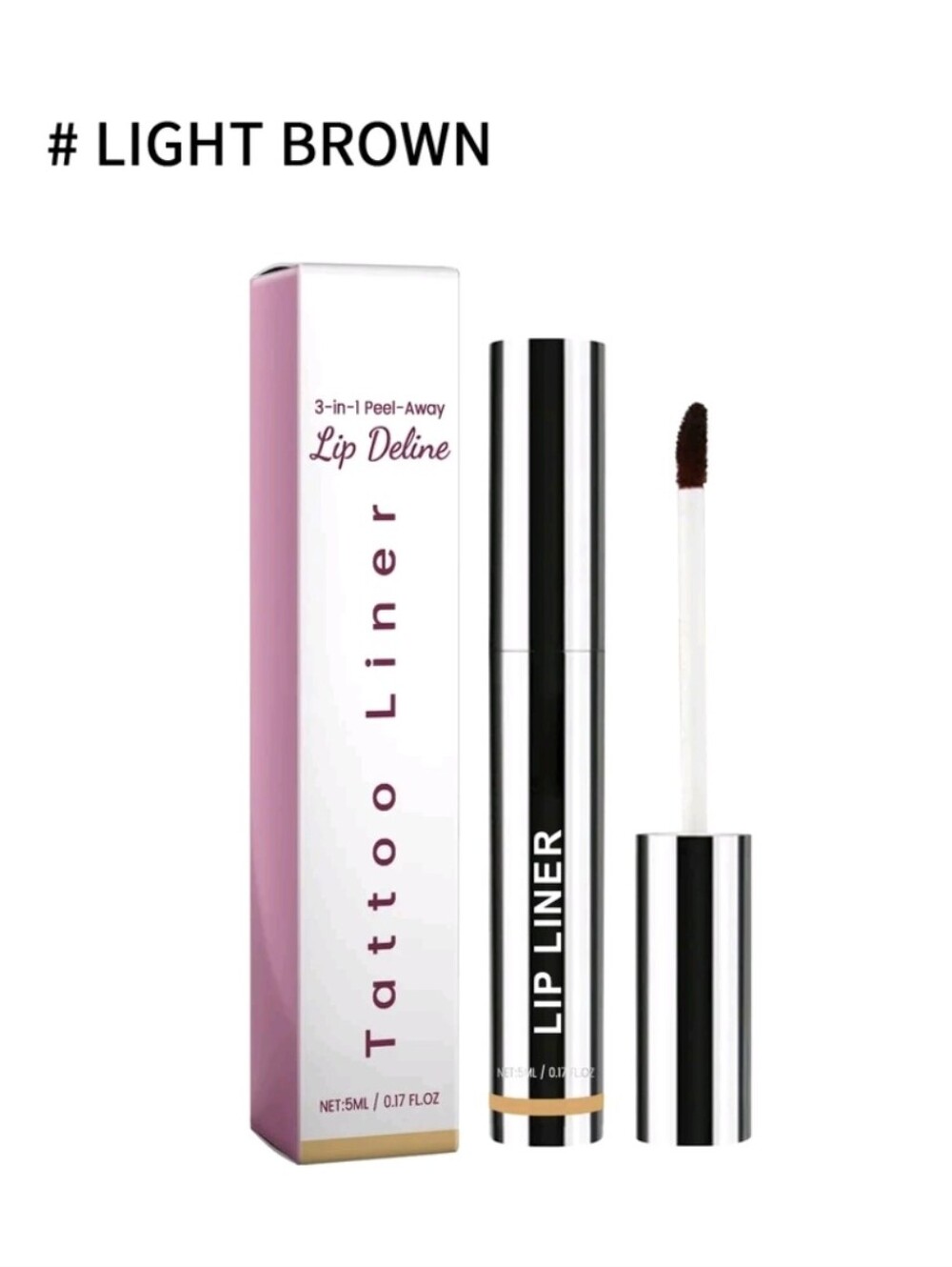 Eelhope 3-in-1 Peel-Away Lip Deline Tattoo Liner Light Brown 5mL